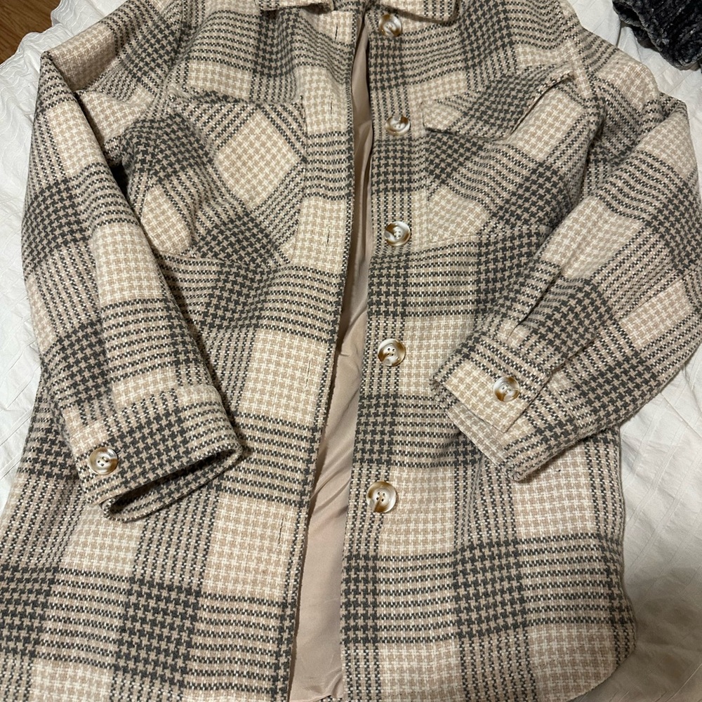 Plaid Button-Up Jacket